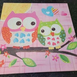 Set of 3 Owl Wall Art Pieces